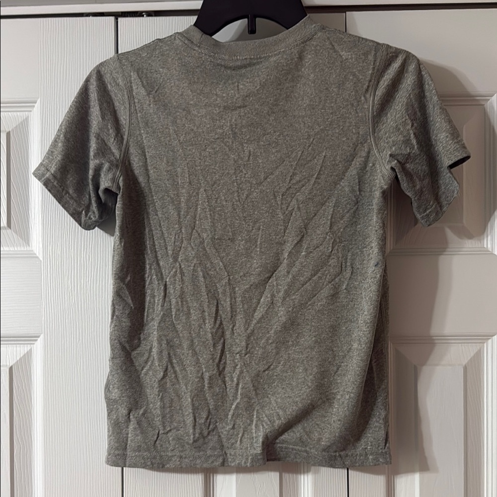 Nike Heather Gray Tee with Teal Swoosh - Picture 3 of 3